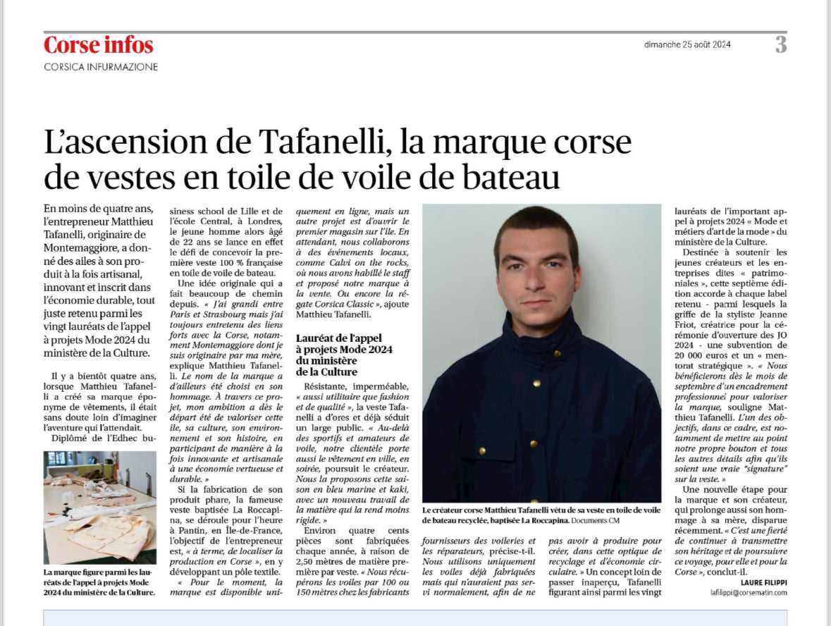 La Roccapina, origine d'un mythe corse et de la veste TAFANELLI