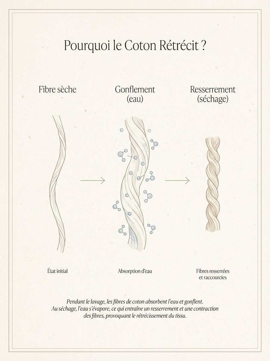 Pourquoi un t-shirt rétrécit au lavage ?