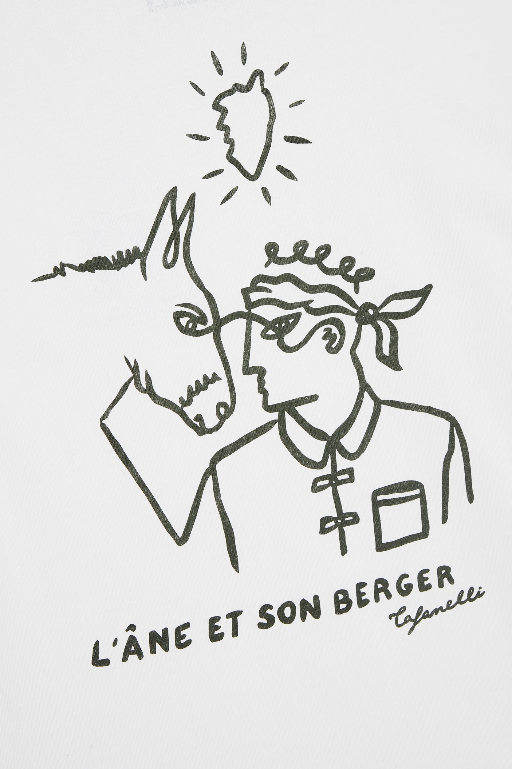 TAFANELLI T-Shirt THE DONKEY AND HIS SHEPHERD - SMALL — SMALL sqm, 100% organic cotton — photo 2